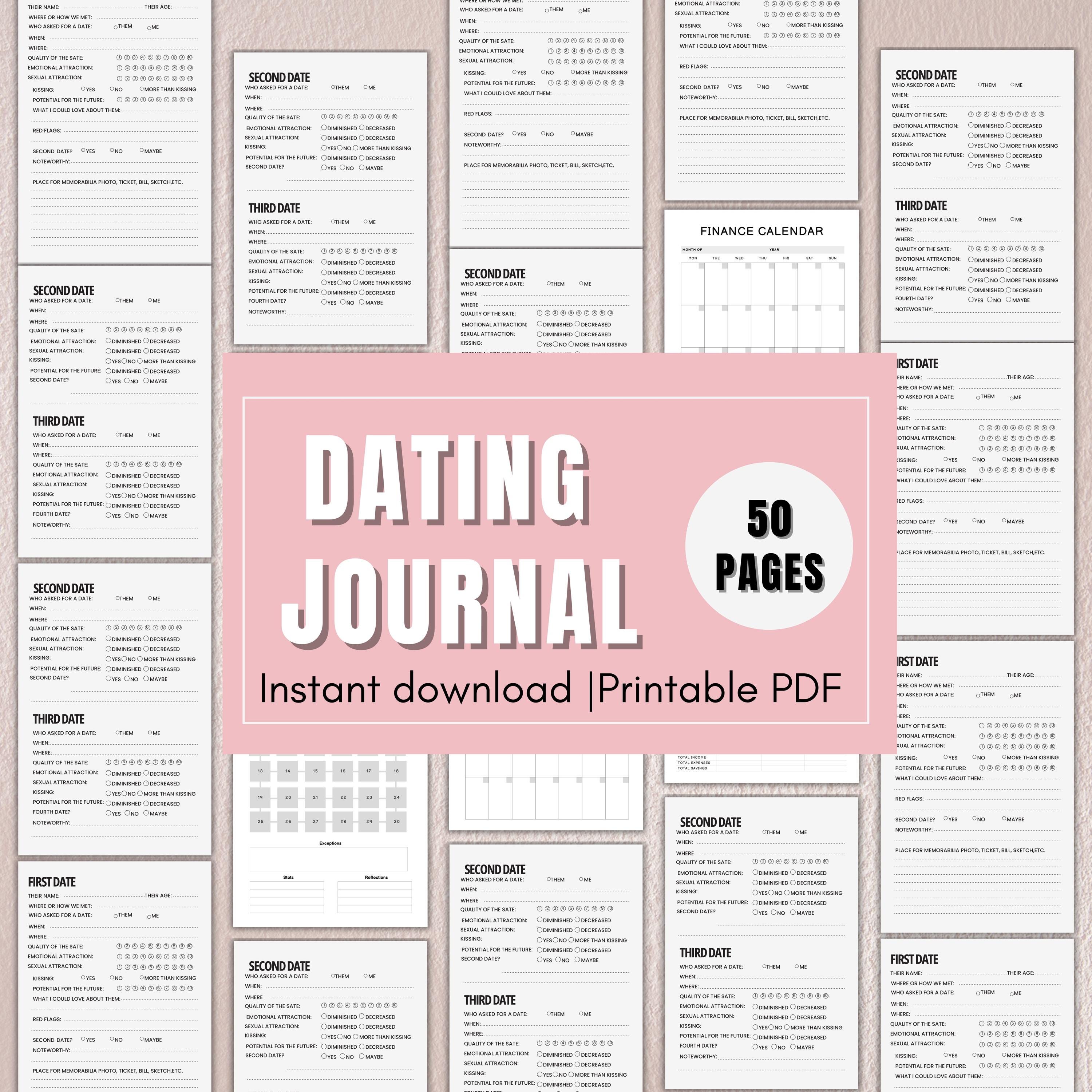 Digital Dating Journal: Relationship Tracker, Date Log (PDF File ...