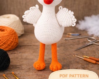 白鳥の編みぐるみ編み図 – エレガントな鳥のぬいぐるみ、ラウンドごと