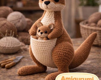 Kangaroo Amigurumi Crochet Pattern PDF | Cute Crochet Kangaroo | Instant Digital Download