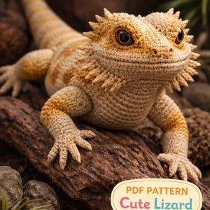 Realistic Lizard Amigurumi Crochet Pattern PDF | Bearded Dragon