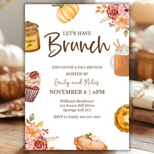 Fall Brunch Invitation: Editable Autumn Friendsgiving Template (Digital)