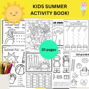 Summer Printable Activity Bundle with Coloring Pages, Word Search, Word Scramble, Games & Maze Activities! Summer Camp Kids Activities
