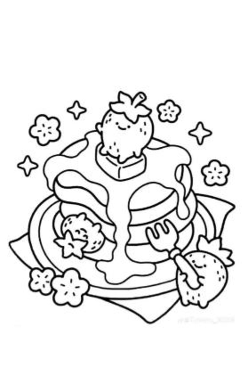 Cute Food Items Coloring Book, Coloring Books for Teens & Adults (PDF ...