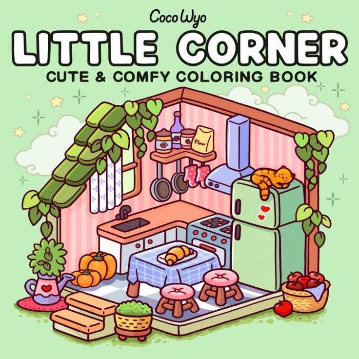 Coco Wyo Little Corner Libro para colorear PDF – 15 páginas imprimibles fáciles y de líneas gruesas para niños y adultos | Descarga digital instantánea
