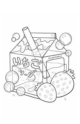 Cute Food Items Coloring Book, Coloring Books for Teens & Adults (PDF ...