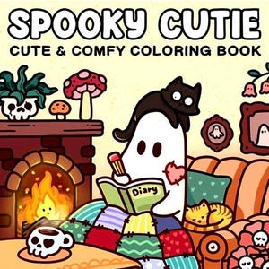 Spooky Cutie Coloring Book: 30 Bold Printable Pages (PDF Download) For Kids and Adults
