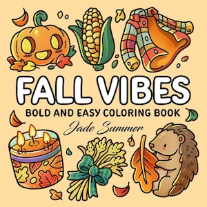 Fall & Halloween Coloring Book: 30 Bold Designs for Adults, Teens (PDF)
