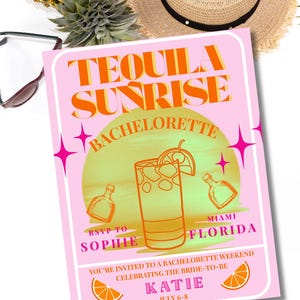Tequila Sunrise Bachelorette Invitation
