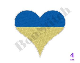 Heart of Ukraine. Support Ukraine. - Machine Embroidery Design - Digital Download - 4 sizes.