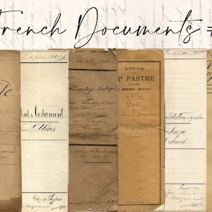 Franse documenten #3 - Tall Skinny - Digitale download - Antieke papieren - Printables voor journaling en kunst