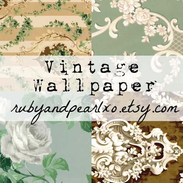 No. 17 Vintage / Antique Wallpaper Printables - digital download - authentic patterns from the 1900's - 1940s