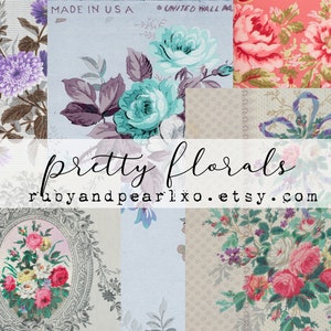 Pretty Florals Collection - Digitale Download - Antieke papieren - Printables voor journaling en kunst