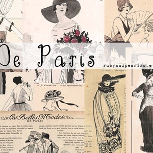 De Paris - Digital Download - Antique Papers  - Printables for Journaling and Art