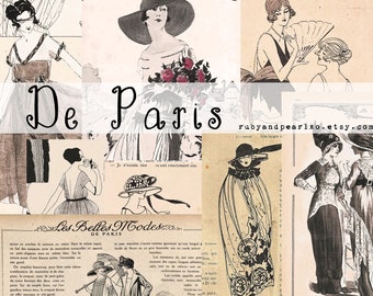 De Paris - Digital Download - Antique Papers  - Printables for Journaling and Art