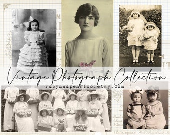 collection de photographies vintage - plus de 75 belles photos anciennes - Kit de téléchargement numérique - Papiers anciens - Imprimables pour la journalisation et l'art