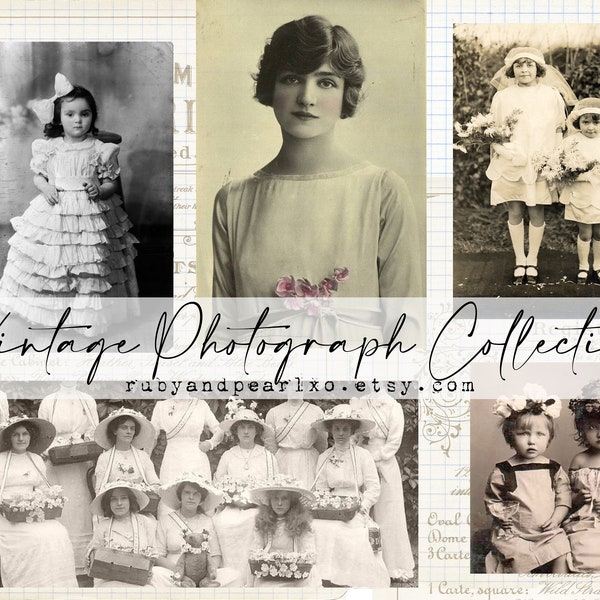 Vintage Photograph Collection- over 75 beautiful old photos - Digital Download Kit - Antique Papers - Printables for Journaling and Art