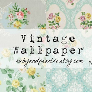 No. 7 Vintage / Antique Wallpaper Printables - digital download - authentic patterns from the 1930's - 1950s