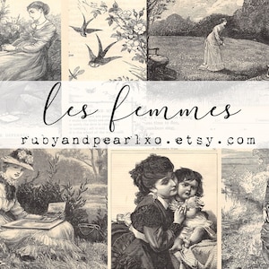 Les Femmes druckbare Sammlung- digitale Bilder- 45 druckbare Bilder- Junk Journal- Jedes Bild kann in voller Größe 8 1/2 &quot;x 11&quot; gedruckt werden