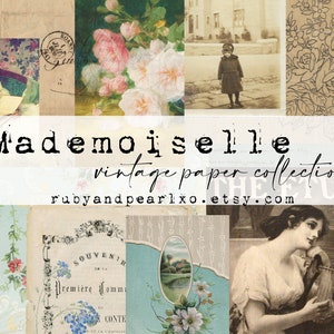 Mademoiselle Vintage Collection - Digitale Download - Antiek Papier - Printables voor Journaling en Kunst