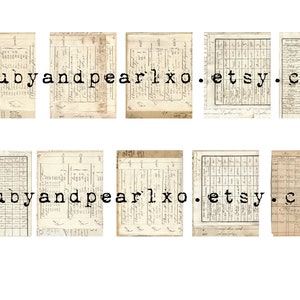 Fancy French Ledgers - Digital Download - Antique Papers - Printables