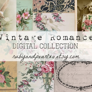 Vintage Romance - Digital Download - Antique Papers  - Printables for Journaling and Art