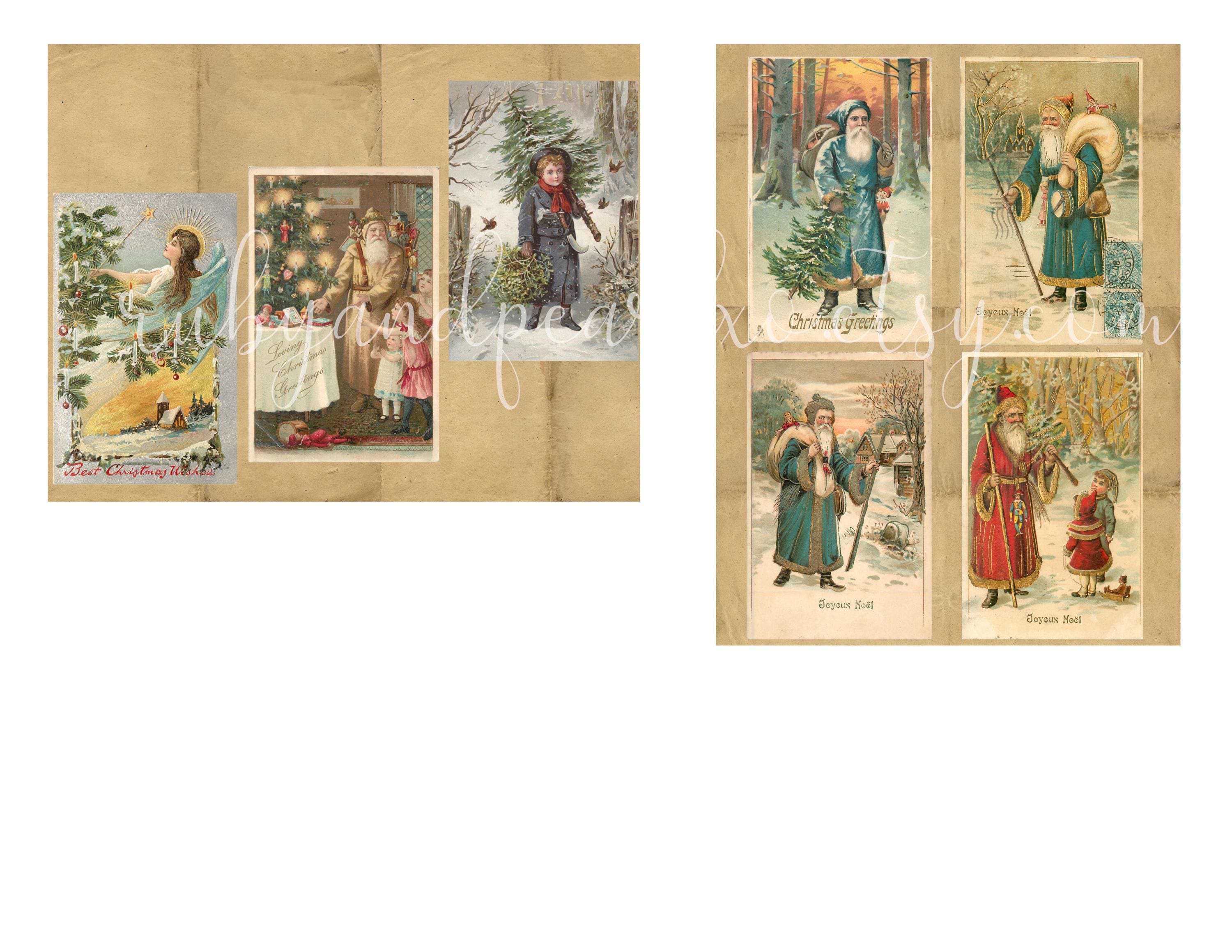 Vintage Christmas Postcard Collection - Printable Collection - Digital ...