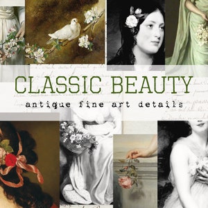 Classic Beauty- A collection of fine art details for collage - Digital Download - Antique Papers - Printables for Journaling and Art