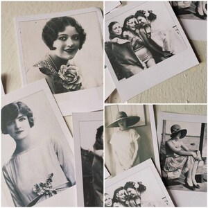 Ladies Printable collage sheet - Vintage Style Instant Photo Frames - Digital Kit image 2