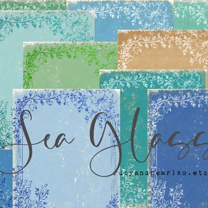 Sea Glass Paper Collection - Vintage Printable Collection - Digital Download - Antique Papers - Collage for Journaling and Art