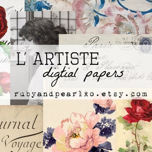 L'artiste Collection - Digital Download - Antiek papier - Printables for Journaling and Art