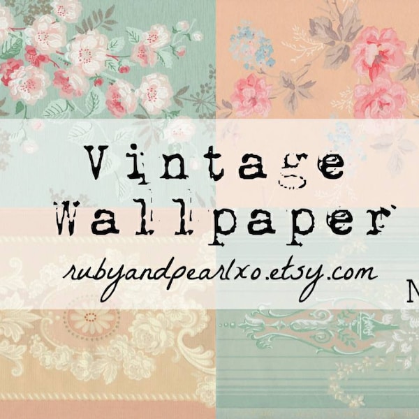 No. 8 Vintage / Antique Wallpaper Printables - digital download - authentic patterns from the 1920's - 1950s