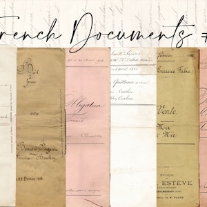 French Documents #2 - Tall Skinny - Digital Download - Antique Papers - Printables for Journaling and Art
