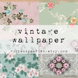 No. 27 Vintage / Antique Wallpaper Printables - digital download - authentic patterns from the 1920's - 1950s
