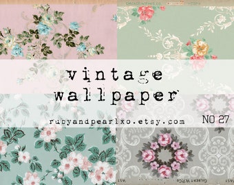 No. 27 Vintage / Antique Wallpaper Printables - digital download - authentic patterns from the 1920's - 1950s