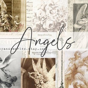 Angels - Vintage Printable Collection - Digital Download - Antique Papers - Collage for Journaling and Art