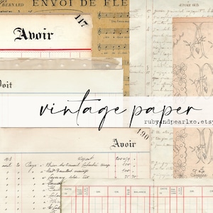 Vintage Junk Journal Basics Papiersammlung - Digital Download - Antike Papiere - Printables für Journaling und Kunst