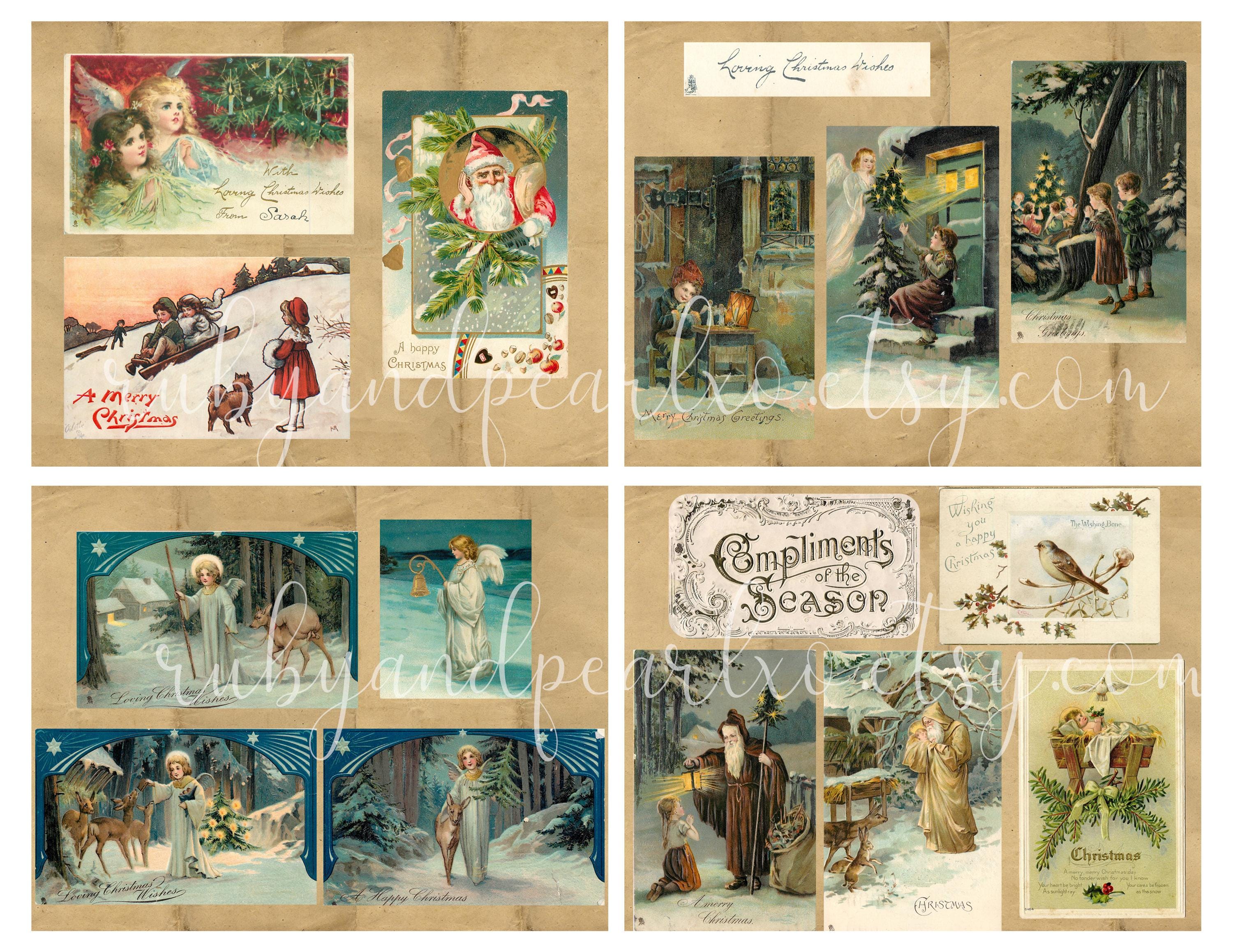 Vintage Christmas Postcard Collection - Printable Collection - Digital ...