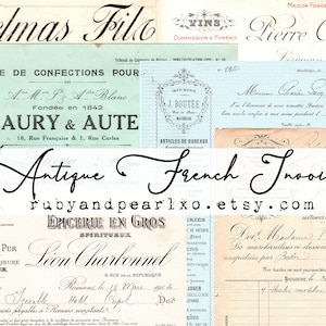 23 antieke Franse facturen - Digitale download - Antieke papieren - Printables voor journaling en kunst
