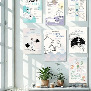 Poster für Kinder zum Thema Wachstum | Pre-K Klassenzimmer Dekor | Affirmationskarten & Emotionales Lernen | Vorschulbildungs-Wandkunst