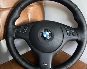 Handgestikte microfiber lederen BMW stuurhoes | E46 E39 M3 330i 525i Accessoires