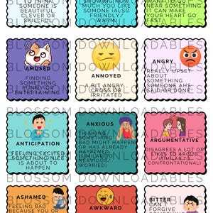 Printable emotion flash cards