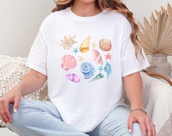 seashell shirt png, coquette summer png, trending summer png, coastal seashell png