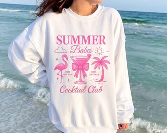 summer babe cocktail png, drinker gift, summer babe png, retro summer png, summer vibes png