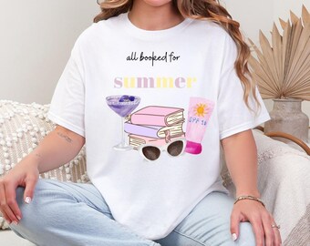 夏の予約完了 PNG、本好きの夏、本好きガーリー PNG、流行の夏の T シャツ デザイン