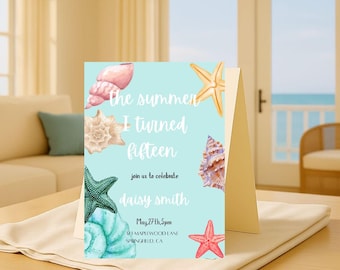 The summer I turned pretty customizable invitation