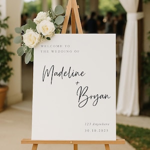 Minimalist Wedding Welcome Sign Template | Modern Welcome Wedding Sign | Editable Custom Wedding Signage | Printable | INSTANT Download