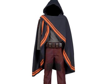 Boba Fett Inspired Custom Cosplay Costume | Star Wars Mandalorian Outfit with Cape Cloak & Leather Belt