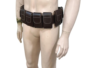 Cinturón de munición de cuero inspirado en Boba Fett / Cosplay mandaloriano de Star Wars