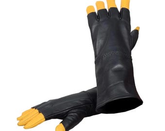 Guantelete de cuero de Boba Fett / Accesorio de cosplay mandaloriano / Accesorio de disfraz de Star Wars / Guantes de cuero hechos a mano