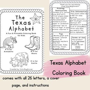 Texas Alphabet Coloring Book- A to Z Learning Adventure for Kids!